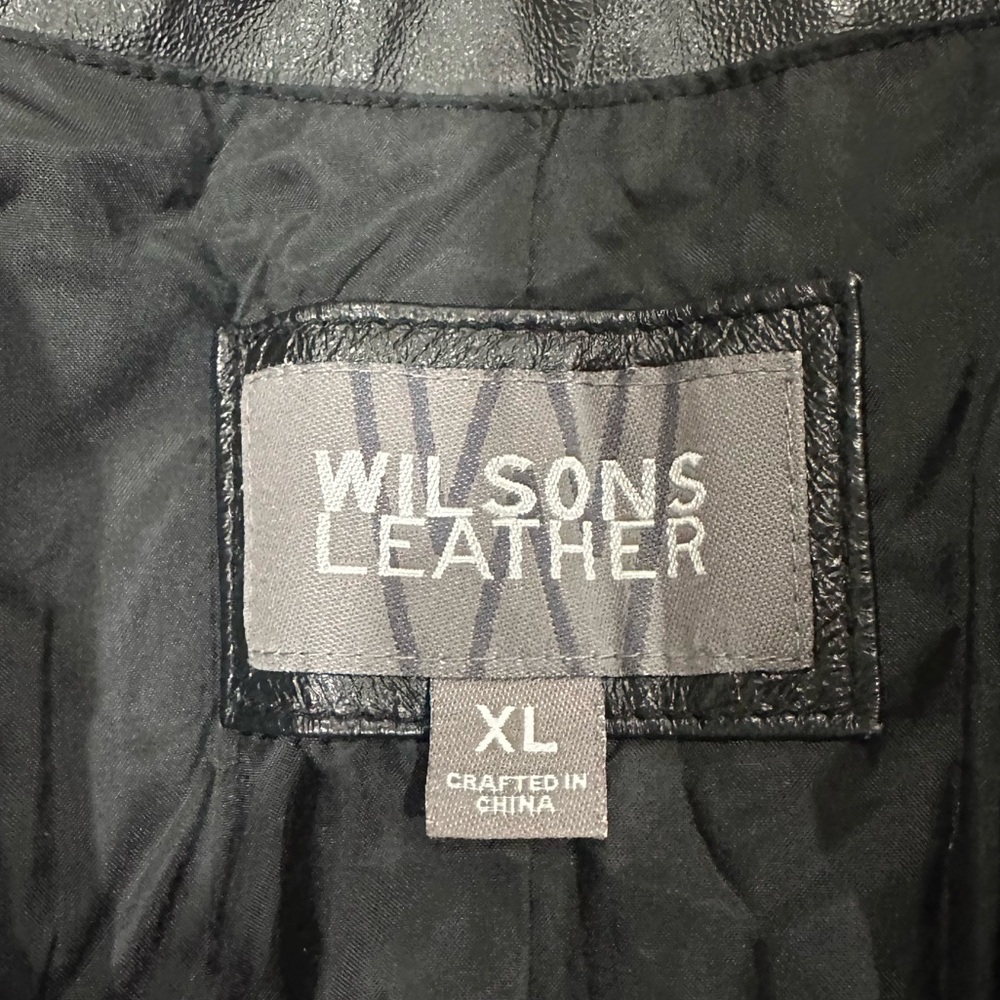 WILSONS‎ LEATHER Black 100% Leather Oversized Jacket Size XL - Picture 5 of 6